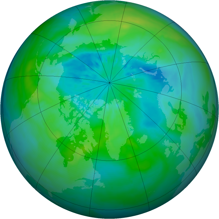 Arctic ozone map for 20 September 2015
